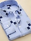 voordelige Overhemden voor heren-Voor heren Overhemd Wit Marineblauw blauw Lange mouw Plaid / Gestreept / Chevron Vierkante hals Lente &amp; Herfst Bruiloft Weekend Kleding