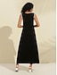 Недорогие Knit Dress-женское черное платье макси из модала с цветными блоками без рукавов и v-образным вырезом, элегантное вязаное платье трапециевидной формы