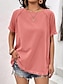 cheap Basic Women&#039;s Tops-Shirt Blouse Women&#039;s Pink Green Beige Plain Tassel Fringe Street Daily Fashion Round Neck Regular Fit S