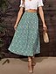 cheap Maxi Skirts-Women&#039;s Skirt A Line Maxi Skirts Print Floral Casual Daily Weekend Summer Polyester Fashion Casual Green