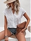 preiswerte Blusen und Hemden für Damen-Damen Bluse Weiß Kurzarm Quadratischer Ausschnitt Sommer
