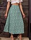 cheap Maxi Skirts-Women&#039;s Skirt A Line Maxi Skirts Print Floral Casual Daily Weekend Summer Polyester Fashion Casual Green