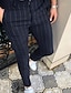 billige Chinos-Herre Dressbukser Bukser kinesisk Knapp Lomme Stripe Komfort Formell Fest Arbeid Mote Klassisk Stil Svart Navyblå Mikroelastisk