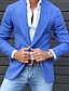 cheap Men&#039;s Blazers-Men&#039;s Cocktail Attire Blazer Ceremony Wedding Party Business Attire Fashion Casual Spring &amp;  Fall Polyester Plain Pocket Casual / Daily Single Breasted Blazer Light Pink Yellow Pink Royal Blue
