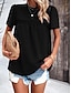 ieftine Bluze simple pentru femei-Tricou Pentru femei Negru Alb Galben Simplu Capsă Zilnic De Bază Modern Rotund Fit regulat S