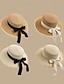 abordables Sombreros bucket de mujer-Mujer Sombrero Sombrero para el sol Portátil Protección Solar Exterior Playa Viaje Lazo Color puro