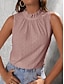 ieftine Bluze simple pentru femei-Rezervor Pentru femei Negru Roz Îmbujorat Trifoi Simplu Eliminat Stradă Zilnic Modă Rotund Fit regulat S