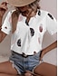baratos T-Shirts de mulher-Mulheres Camiseta Pena Diário Férias Para Noite à moda Manga Curta Decote V Preto Verão