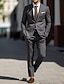 Недорогие Костюмы-Коричневые мужские свадебные костюмы, однобортные, однобортные, с двумя пуговицами, из 2 предметов, на каждый день, деловые, большие размеры, 2024