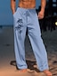 cheap Men&#039;s Cotton Linen Pants-Men&#039;s Streetwear Hawaiian Designer Coconut Tree Graphic Prints Trousers Summer Pants Beach Pants Hot Stamping Drawstring Elastic Waist 3D Print Mid Waist Casual Daily Holiday Spring &amp; Summer Regular