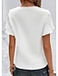 abordables Blusas y camisas de mujer-Mujer Camisa de encaje Encaje Blanco Manga Corta Cuello Barco Verano
