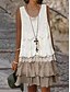 cheap Plain Dresses-Women&#039;s Lace Dress Casual Dress Tank Dress Midi Dress Lace Ruffle Vacation Streetwear Casual Crew Neck Sleeveless White Color