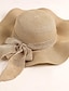 abordables Sombreros bucket de mujer-Mujer Sombrero Sombrero para el sol Portátil Protección Solar Exterior Festivos Playa Lazo Color puro