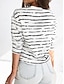cheap Women&#039;s T-shirts-Women&#039;s T shirt Tee Striped Print Daily Weekend Fashion Long Sleeve Round Neck Black Spring &amp;  Fall