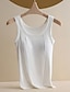 preiswerte Tank-Shirts &amp; kurze Jäckchen für Damen-Damen Tank Top Glatt Basic Ärmellos Rundhalsausschnitt Schwarz Sommer