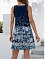 billige Kjoler med trykt mønster-Dame Tankkjole Geometrisk Trykt mønster U-hals Mini kjole Ermeløs Sommer Vår