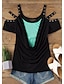 voordelige Basisshirts voor dames-Overhemd Blouse Dames Zwart Effen Uitknippen Koude schouder Straat Dagelijks Modieus Ronde hals Normale pasvorm S