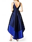 Χαμηλού Κόστους Κοκτέιλ Φορέματα-Γραμμή Α Κοκτέιλ Φορέματα Κομψό Φόρεμα Επισκέπτης γάμου Κεντάκι Ντέρμπι Ασύμμετρο Αμάνικο Λαιμόκοψη V Σατέν με Τσέπη 2024