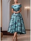 cheap Cocktail Dresses-A-Line Plunging Neck Short / Mini Polyester Open Back Cocktail Party Dress Elegant Dress blue wedding guest dress with Sash / Ribbon by LAN TING Express blue wedding guest dress 2024