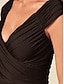 abordables Robes à motifs-Femme Ruché Col V Mini robe Soirée Eté Printemps