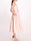 preiswerte Abendkleider-A-Linie Abendkleider Elegant Kleid Formal Knöchellänge Ärmellos Quadratischer Ausschnitt Satin mit Blumenmuster Tasche 2024