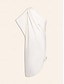 billige afslappet kjole-lyocell solid rynket en skulder asymmetrisk kjole