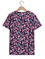 baratos T-Shirts de mulher-Mulheres Camiseta Floral Diário Imprimir Rosa cor de Rosa Manga Curta Moda Decote V Verão