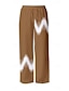 olcso Férfi pamut vászonnadrág-hullámos mintás mintás férfi 20%-os vászon nadrág gumírozott derék grafikus kényelem teljes hosszúságú kültéri utcai viselet hawaii alkalmi nadrág