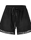 זול מכנסי נשים-בגדי ריקוד נשים צ&#039;ינו שורטים כיס גזרה גבוהה מותניים גבוהים קצר שחור קיץ