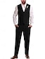 levne Prádlo-Černá Bílá Kávová Pánské Svatební Plátěné obleky Jednobarevné Sada 2 kusů Na míru 2024
