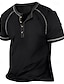 billiga Casual T-shirts för män-Herr T-shirt Henleytröja T-tröja Färgblock Årgång Henley Gata Semester Kortärmad Knapp Kläder Mode Designer Grundläggande