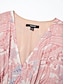 cheap Print Casual Dress-Chiffon Floral V Neck Corset Maxi Dress