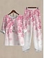 abordables Conjuntos de dos piezas de mujer-Mujer Blusa Ombre Rosa Manga 3/4 Verano Primavera
