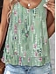 cheap Tank Tops &amp; Camis-Women&#039;s Tank Top Flowy Layered Green Floral Print Casual Beachwear Vacation Tiered Sleeveless Crew Neck Summer Tank