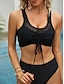 abordables Conjuntos de bikini-Mujer Bañadores Bikini 2 piezas Normal Traje de baño Encaje Correa Relleno Plano Escote en U Vacaciones Ropa de playa Trajes de baño