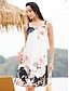 preiswerte Bedruckte Kleider-Damen skims dress Blumen Bedruckt Gurt Minikleid Tropisch Hawaiianisch Täglich Urlaub Ärmellos Sommer Frühling