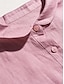 cheap Design Cotton &amp; Linen Dresses-Women&#039;s Linen Dress Shirt Dress White Cotton Dress Midi Dress Button Vacation Shirt Collar Short Sleeve Summer Spring ArmyGreen Pink Plain