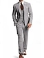 preiswerte Anzüge-Silberner, hellblauer, schwarzer Hochzeitsanzug für Herren, einfarbig, 3-teilig, Standard-Passform, einreihig, mit einem Knopf, 2024