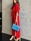 abordables Tops Basiques pour femmes-Chemise Ensemble Femme Rouge Bleu Plein Poche 2 Pièces Plein Air du quotidien Mode Col de Chemise Standard S