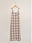 preiswerte Lässiges Kleid mit Aufdruck-Maxikleid aus Satin mit geometrischem Blumenmuster und Trägern