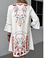 levne Boho šaty-Dámské Midi šaty Šifonové šaty Boho Chic šaty Boho šaty Elegantní šaty Elegantní Čechy Vinobraní Dovolená Denní Rande Štíhlý Květinový Krátký rukáv Do V Černá Světlá růžová Rubínově červená Béžová