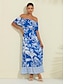 Χαμηλού Κόστους print casual φόρεμα-Μάξι φόρεμα με λουλουδάτο βολάν