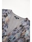 baratos vestido casual estampado-vestido maxi floral com decote em V transparente em chiffon