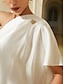 זול שמלה קז&#039;ואל-שמלה א-סימטרית עם כתף אחת מוצקה של lyocell