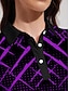 abordables Colección de diseñador-Mujer Camisas de polo Morado Manga Larga Protección Solar Camiseta Otoño Invierno Ropa de golf para damas Ropa Trajes Ropa Ropa
