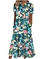 cheap Print Dresses-Women&#039;s Knit Dress Casual Dress Geometric Button V Neck Long Dress Maxi Dress Stylish Casual Home Date Short Sleeve Summer Spring