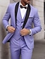 abordables Trajes de esmoquin-Azul real, púrpura, verde, esmoquin para boda y graduación de otoño para hombre, 3 piezas, cuello chal, moda, ajuste estándar, un solo pecho, un botón, 2024