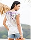ieftine Bluze &amp; Camisole Damă-Pentru femei Bluză Floral Concediu Imprimeu Roz Îmbujorat Fără manșon De Bază În V