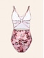 abordables trajes de baño de diseñador-traje de baño de triángulo floral con ribete de encaje