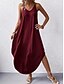 cheap Plain Dresses-Women&#039;s Black Dress Maxi Dress Backless Split Vacation Streetwear Maxi Strap Sleeveless Black Wine Navy Blue Color